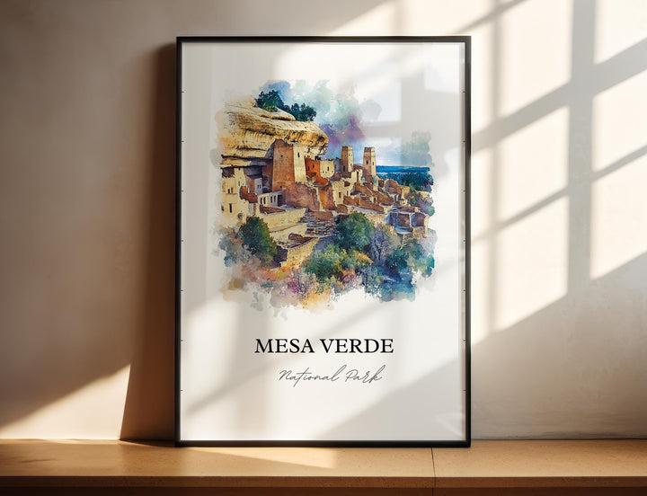 Mesa Verde National Park Art, Montezuma County Print, Colorado Artwork, Mesa Verde Gift, Travel Print, Travel Poster, Housewarming Gift