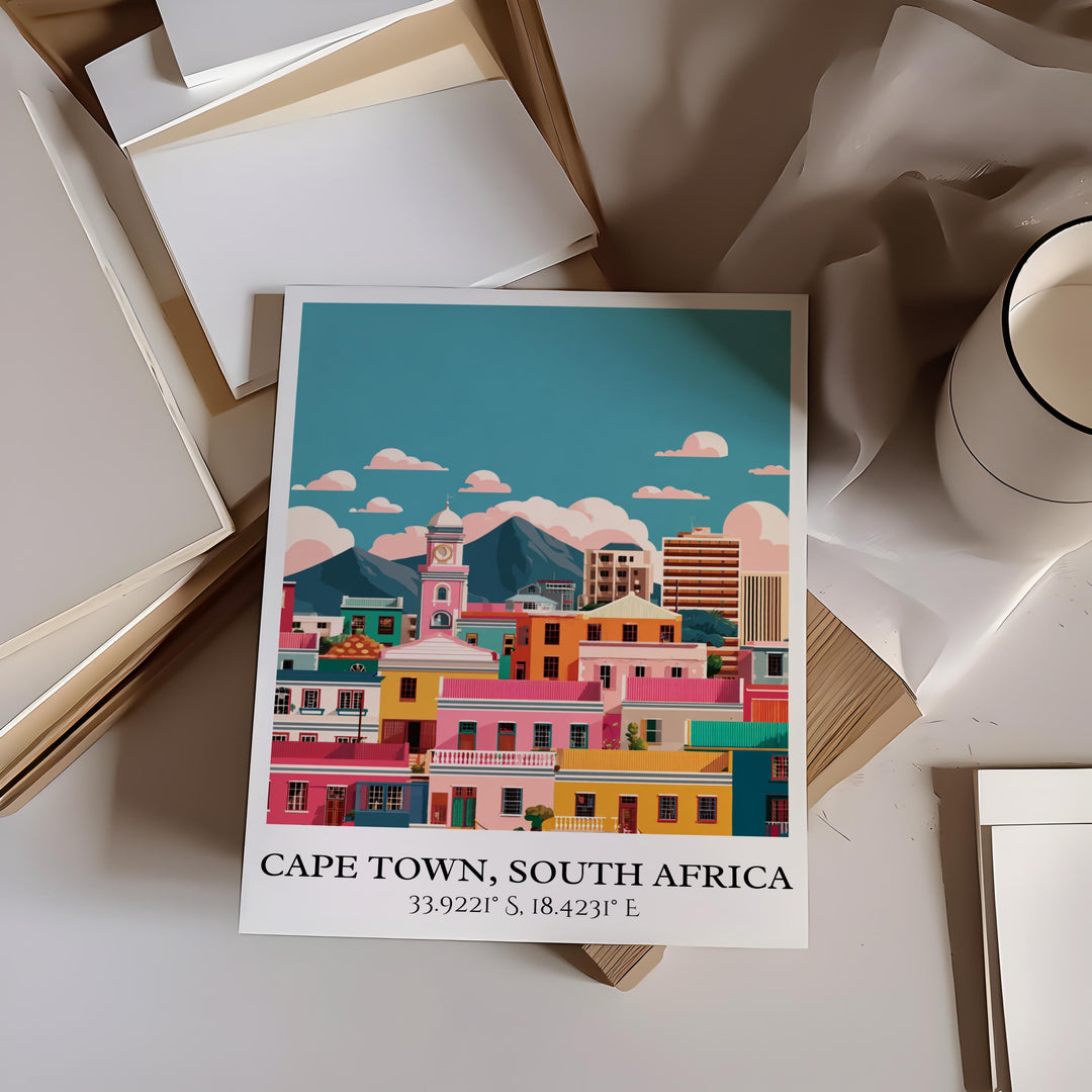 Cape Town Art, Cape Town Retro Travel Art, Cape Town Home Decor, Cape Town Gift, South Africa Travel Art, Travel Prints, Housewarming Gift