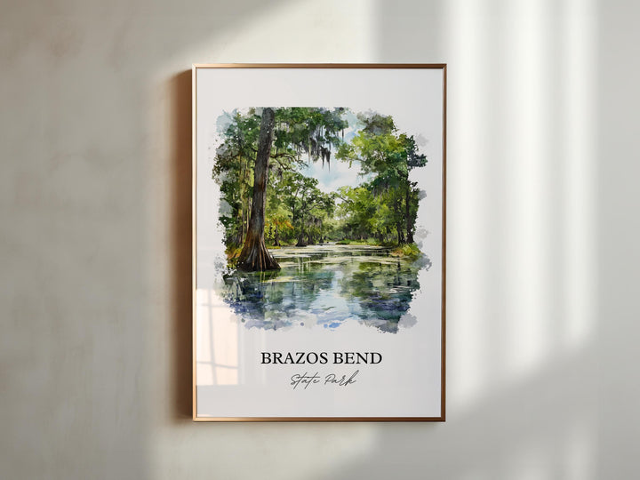 Brazos Bend State Park Art, Fort Bend County TX Print, Texas Artwork, Brazos Bend Gift, Travel Print, Travel Poster, Housewarming Gift