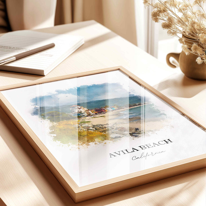 Avila Beach, CA – Watercolor Art Print