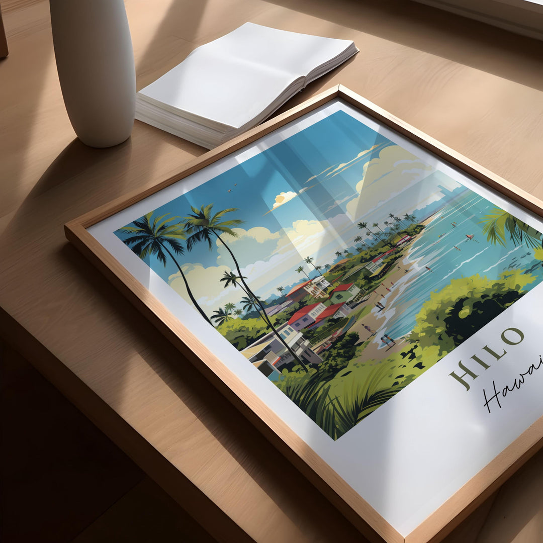 Hilo Hawaii wall art - Hawaii, Hilo poster, Hilo Wedding gift, Hilo HI Birthday present, Custom Text, Personalised Gift