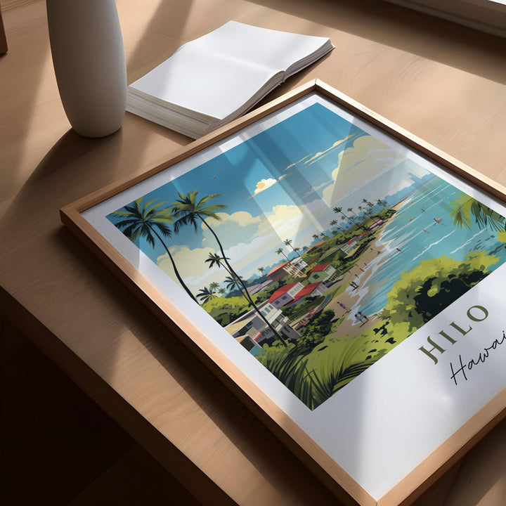 Hilo Hawaii wall art - Hawaii, Hilo poster, Hilo Wedding gift, Hilo HI Birthday present, Custom Text, Personalised Gift