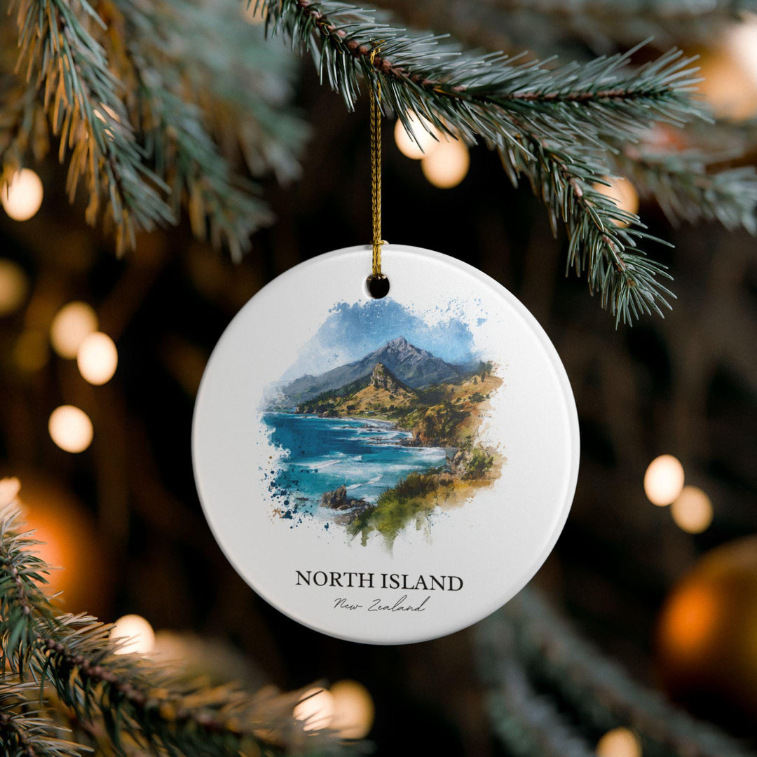 North Island NZ Ornament: Unique North Island Souvenir, New Zealand Xmas Decor, and Authentic New Zealand Gift