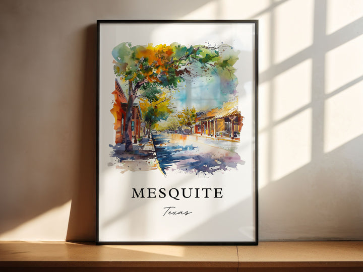 Mesquite Texas Art, Mesquite Print, Mesquite Watercolor Art, Mesquite Texas Gift,