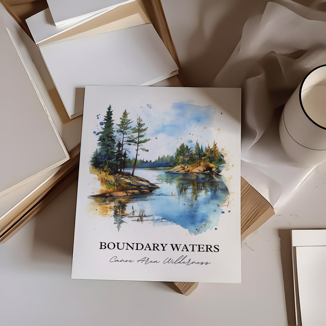 Boundary Waters, MN, USA – Watercolor Art Print