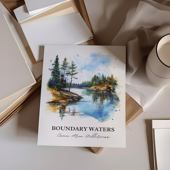 Boundary Waters, MN, USA – Watercolor Art Print