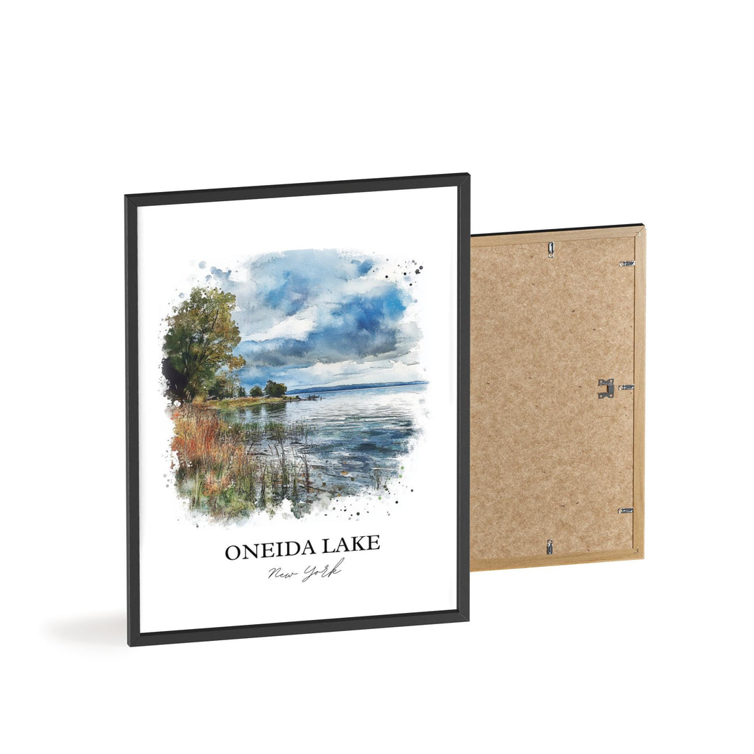 Oneida Lake Wall Art, Oswego Lake Print, New York Watercolor Art, Oneida Lake NY Gift, Travel Print, Travel Poster, Housewarming Gift
