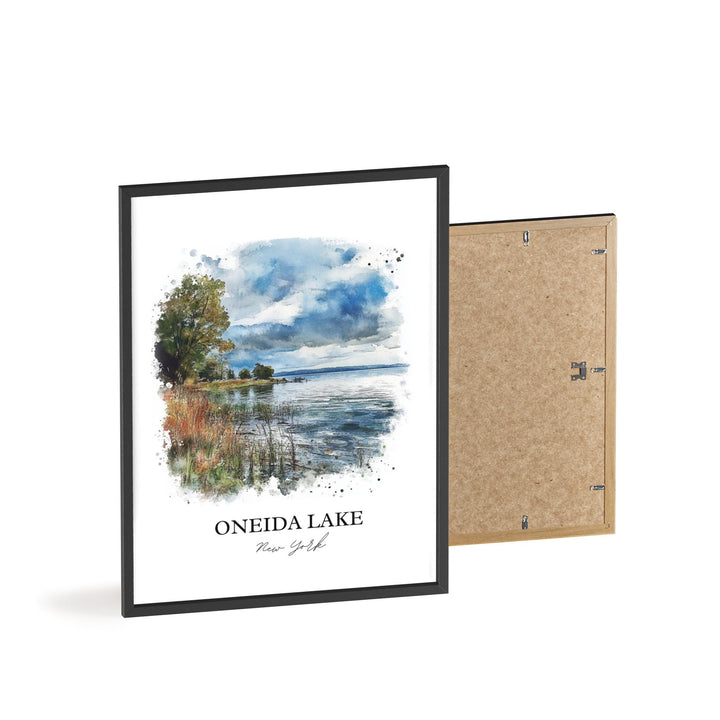 Oneida Lake Wall Art, Oswego Lake Print, New York Watercolor Art, Oneida Lake NY Gift, Travel Print, Travel Poster, Housewarming Gift