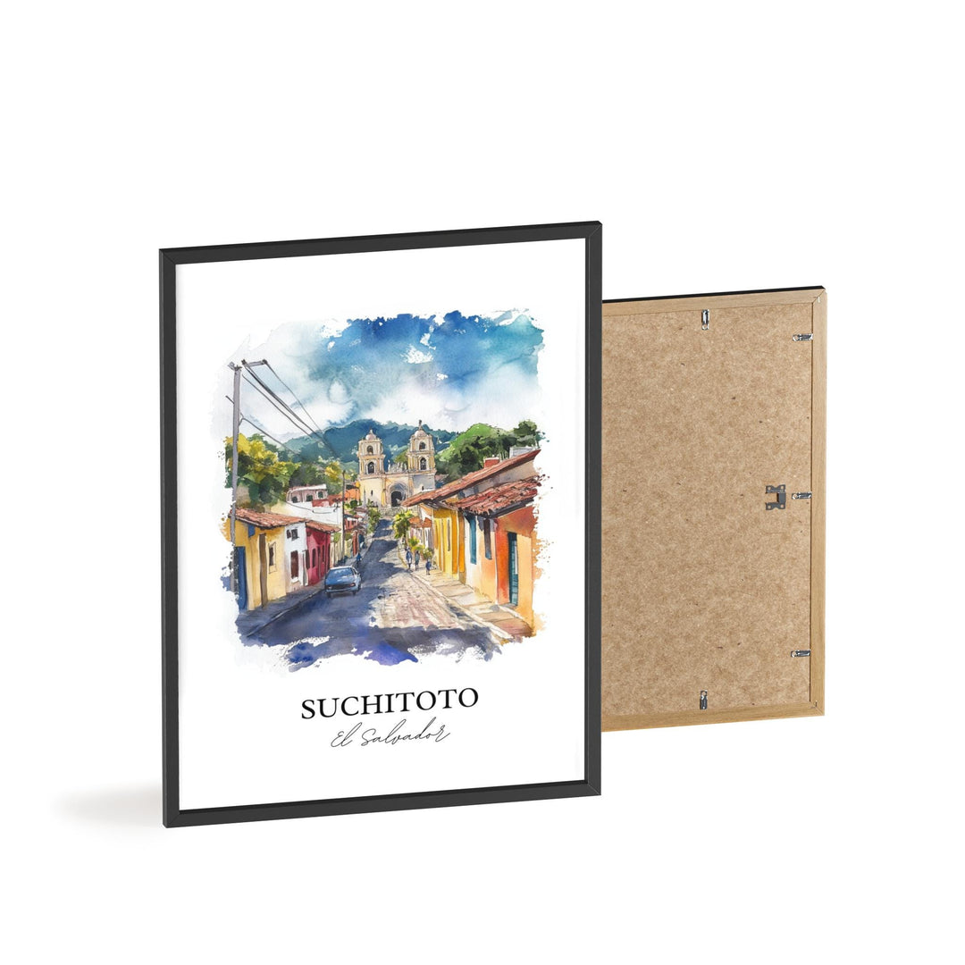 Suchitoto Wall Art, Cuscatlán Print, El Salvador Watercolor Art, Suchitoto Gift, Travel Print, Travel Poster, Housewarming Gift