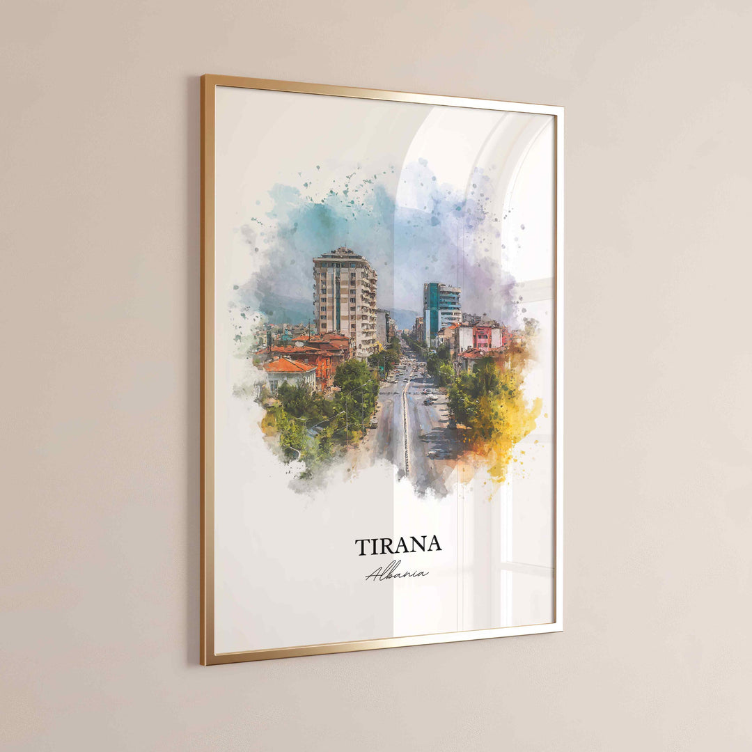 Tirana, Albania – Watercolor Art Print