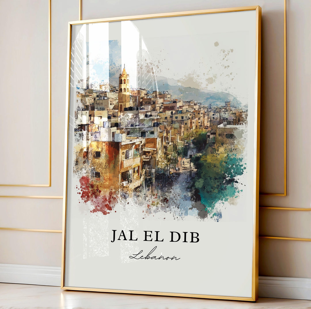 Jal El Dib Wall Art, Beirut Lebanon Print, Jal El Dib Watercolor Art, Lebanon Gift, Travel Print, Travel Poster, Housewarming Gift