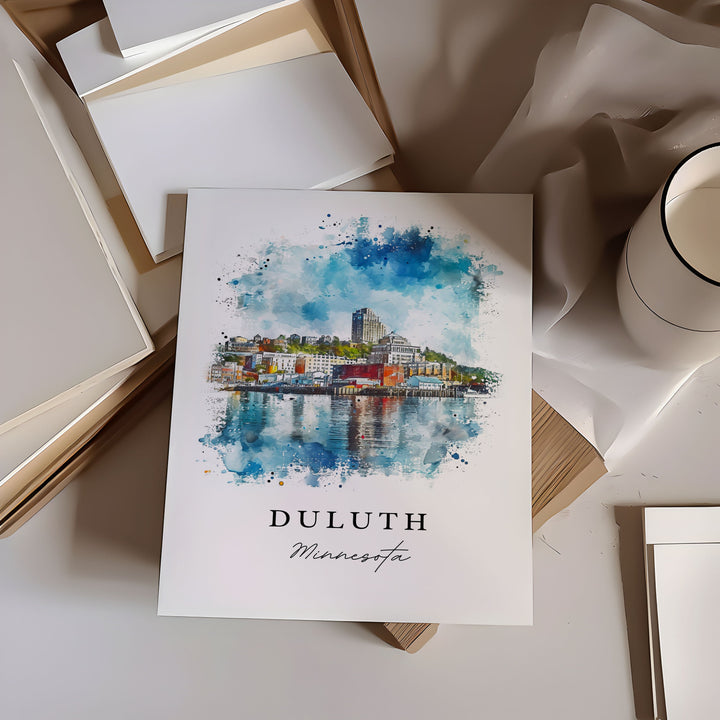 Duluth MN wall art - Minnesota, Duluth print, Duluth Wedding gift, Duluth Birthday present, Custom Text, Perfect Gift