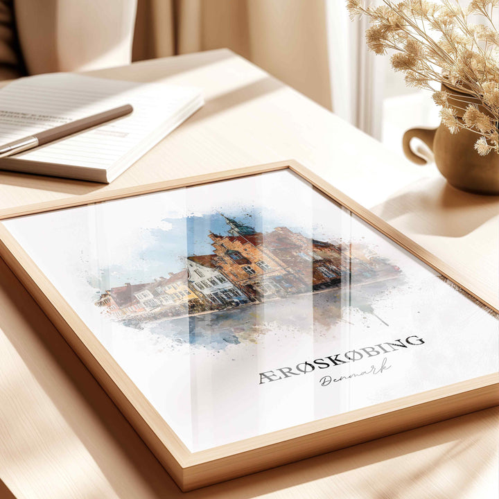 Aerøskøbing, Denmark – Watercolor Art Print