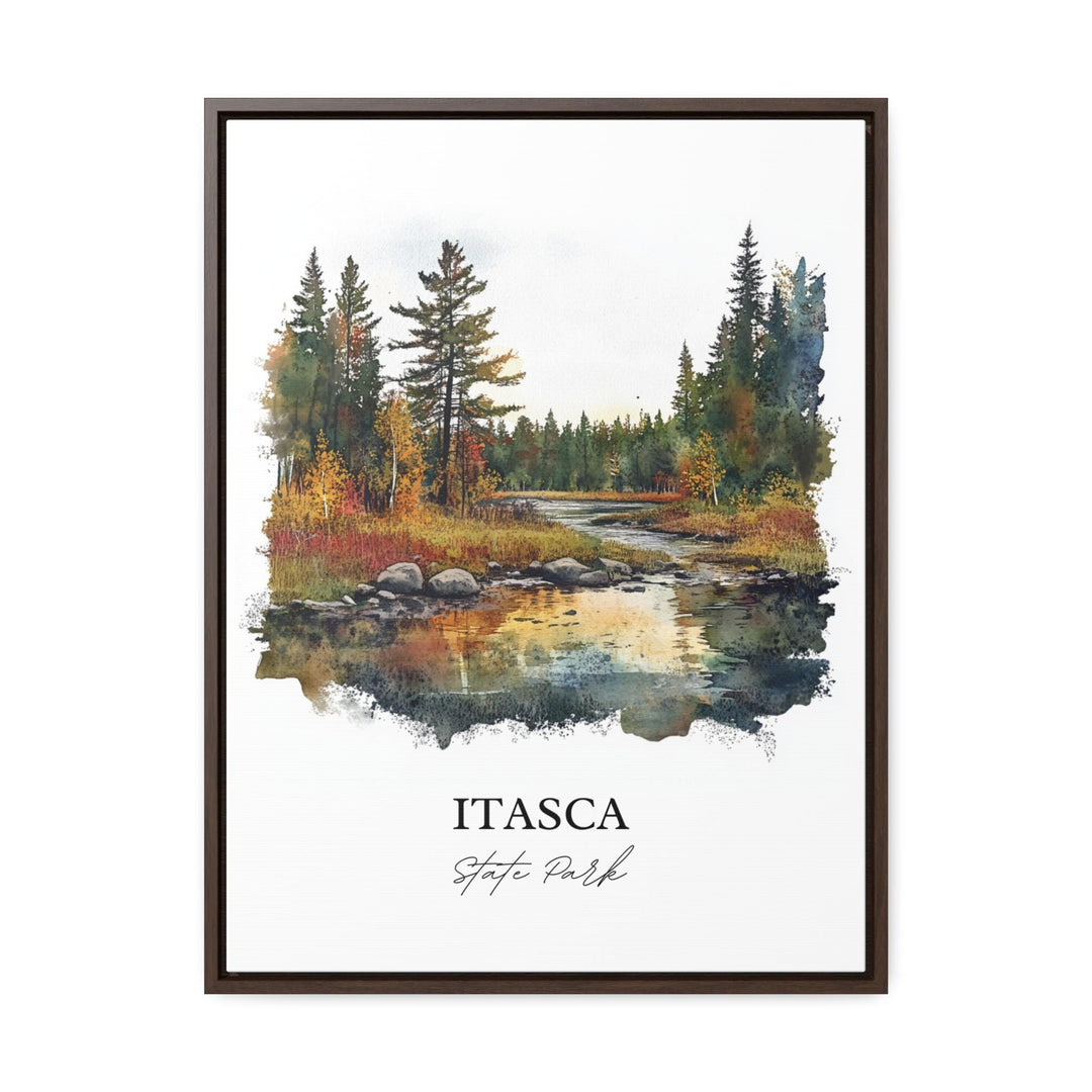 Itasca State Park Art, Park Rapids Print, Minnesota Watercolor Art, Itasca State Park Gift, Travel Print, Travel Poster, Housewarming Gift