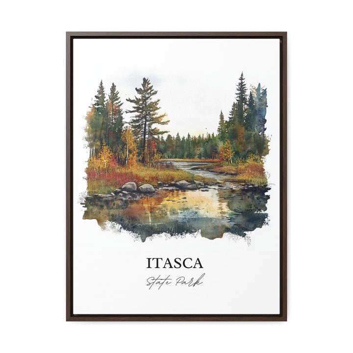 Itasca State Park Art, Park Rapids Print, Minnesota Watercolor Art, Itasca State Park Gift, Travel Print, Travel Poster, Housewarming Gift