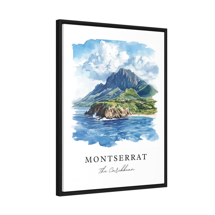 Montserrat Wall Art,  Montserrat Print,  Montserrat Watercolor Art,  Leeward Islands Gift,