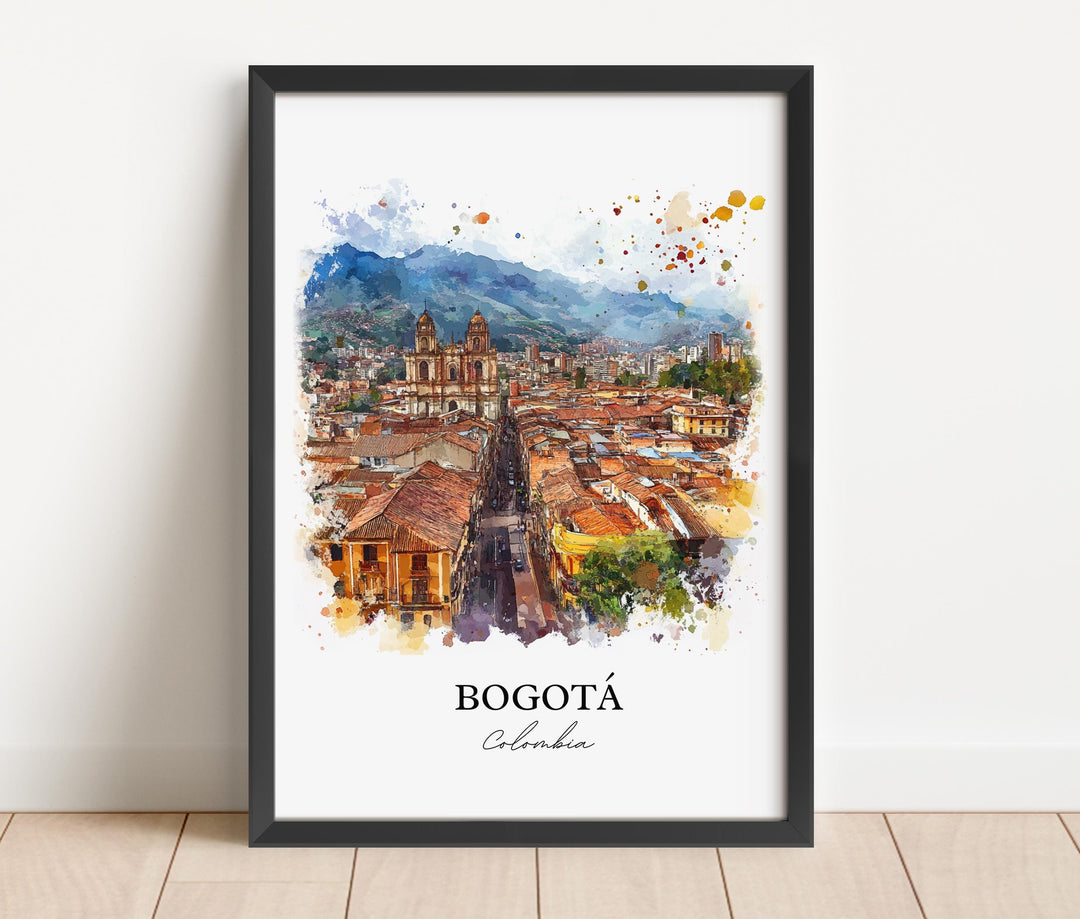 Bogotá Wall Art, Bogotá Colombia Print, Colombia Watercolor Art, Bogotá Skyline Gift, Travel Print, Travel Poster, Housewarming Gift