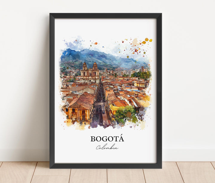 Bogotá Wall Art, Bogotá Colombia Print, Colombia Watercolor Art, Bogotá Skyline Gift, Travel Print, Travel Poster, Housewarming Gift
