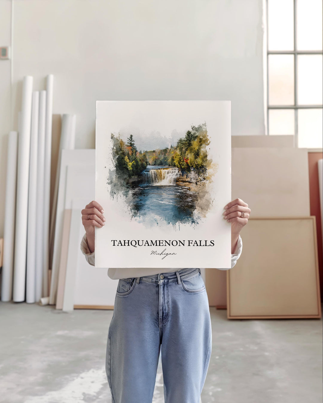 Tahquamenon Falls Wall Art, Paradise MI Print, Michigan Artwork, Tahquamenon Falls Gift, Travel Print, Travel Poster, Housewarming Gift