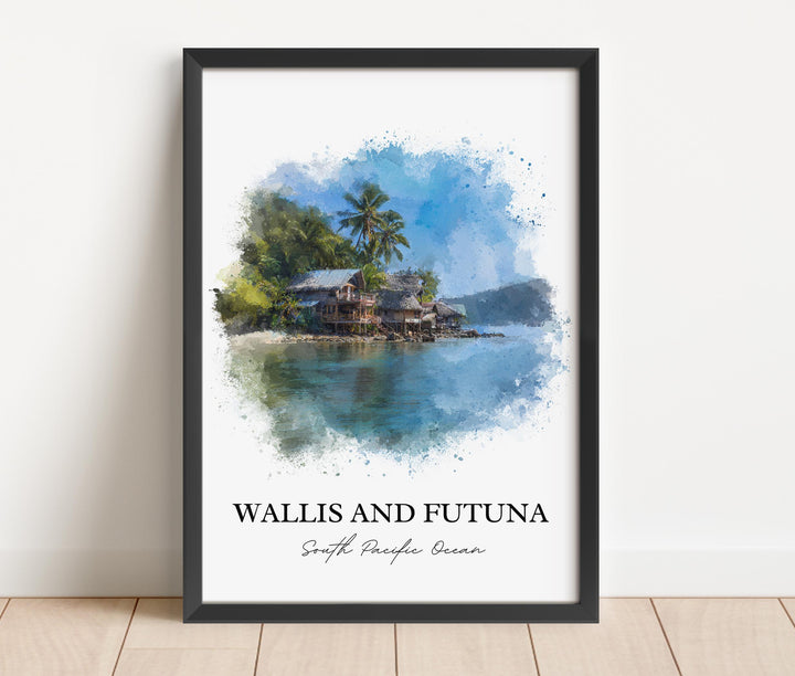 Wallis and Futuna Art, South Pacific Print, Wallis and Futuna Artwork, Wallis Futuna Gift, Travel Print, Travel Poster, Housewarming Gift