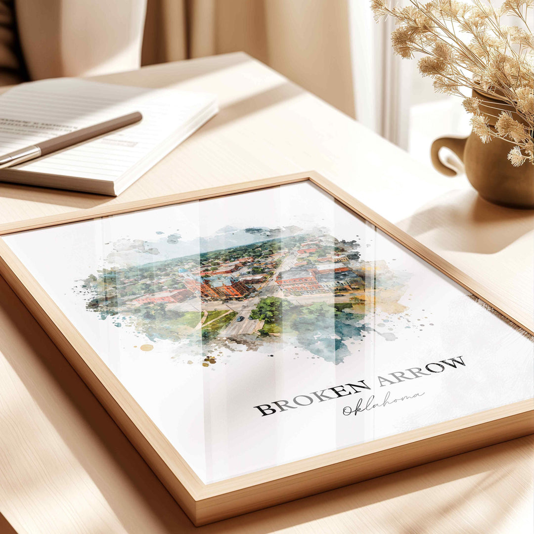 Broken Arrow, Oklahoma – Watercolor Art Print