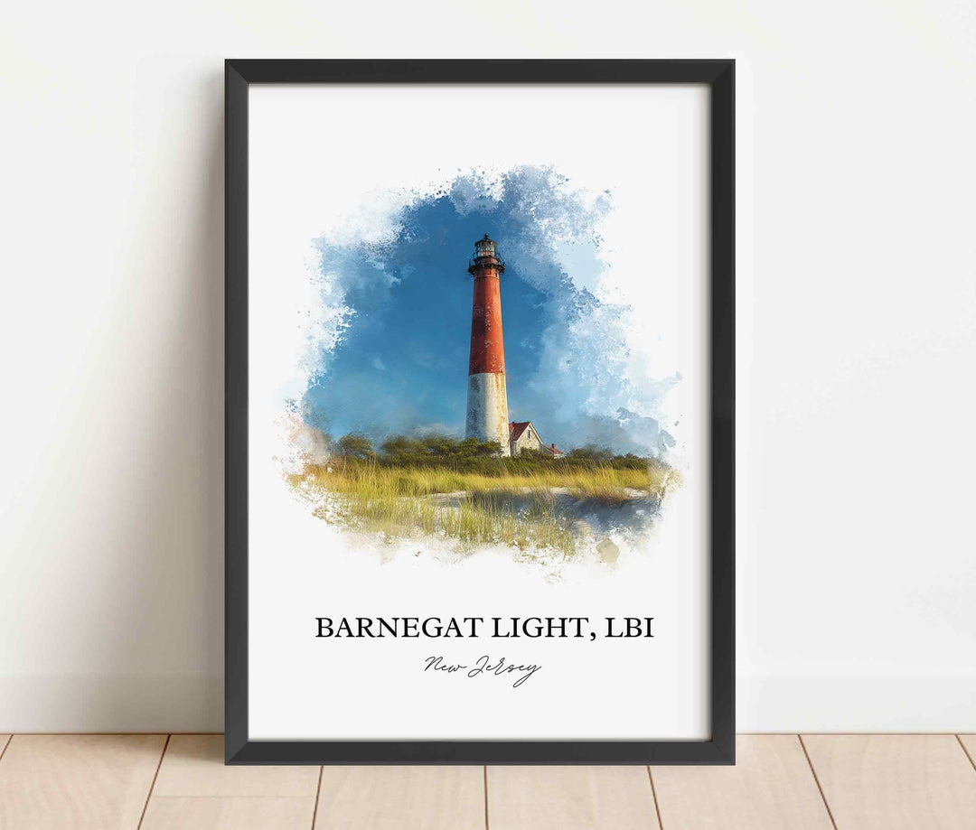 Barnegat Light, New Jersey – Watercolor Art Print