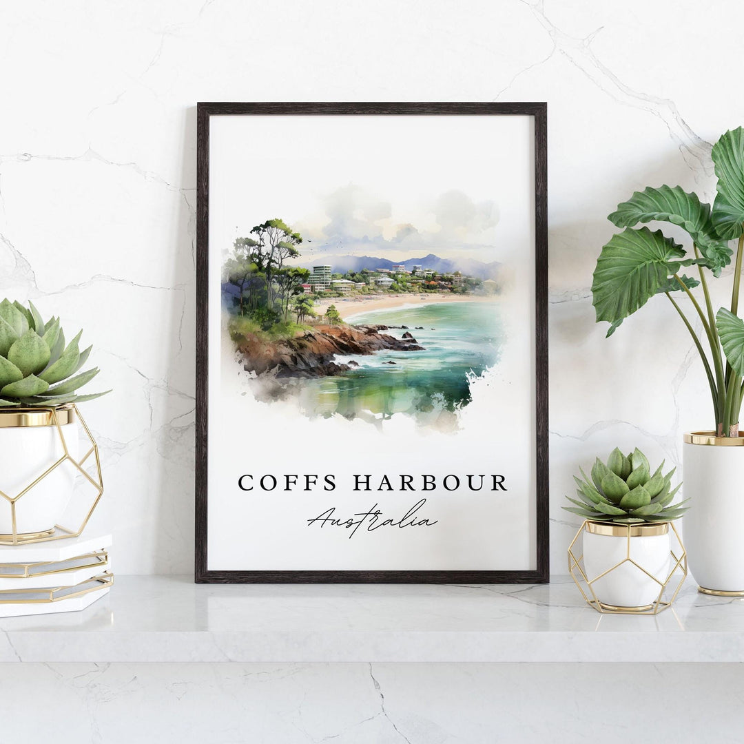 Coffs Harbour Australia wall art - Australia, Coffs Harbour poster, Wedding gift, Birthday present, Custom Text, Personalized Gift