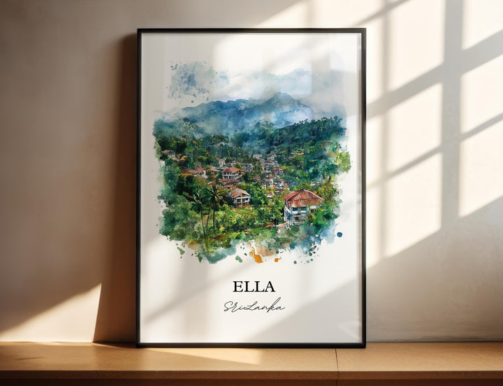Ella Sri Lanka Wall Art, Uva Province Print, Sri Lanka Watercolor Art, Ella Sri Lanka Gift, Travel Print, Travel Poster, Housewarming Gift