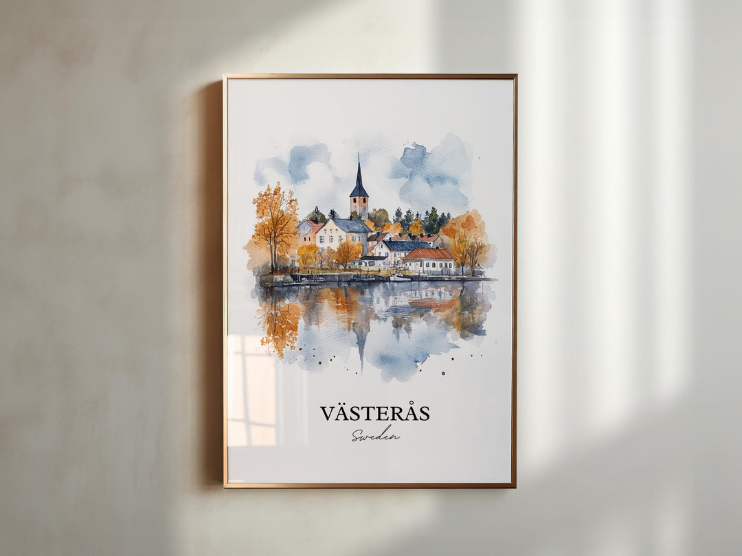 Vasteras Travel Print Wall Art Vasteras Wall Hanging Home Décor Vasteras Gift Art Lovers Sweden Art Lover Gift Vasteras Poster