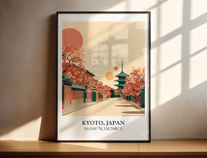 Kyoto Art, Kyoto Retro Travel Art, Kyoto Home Decor, Kyoto Japan Gift, Japan Travel Art, Travel Prints, Housewarming Gift