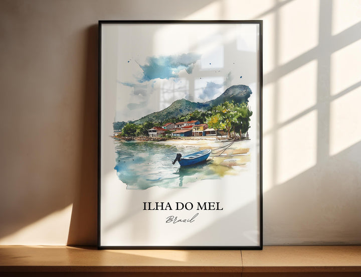 Ilha Do Mel Wall Art, Paraná Print, Brazil Watercolor Art, Ilha Do Mel Gift, Travel Print, Travel Poster, Housewarming Gift