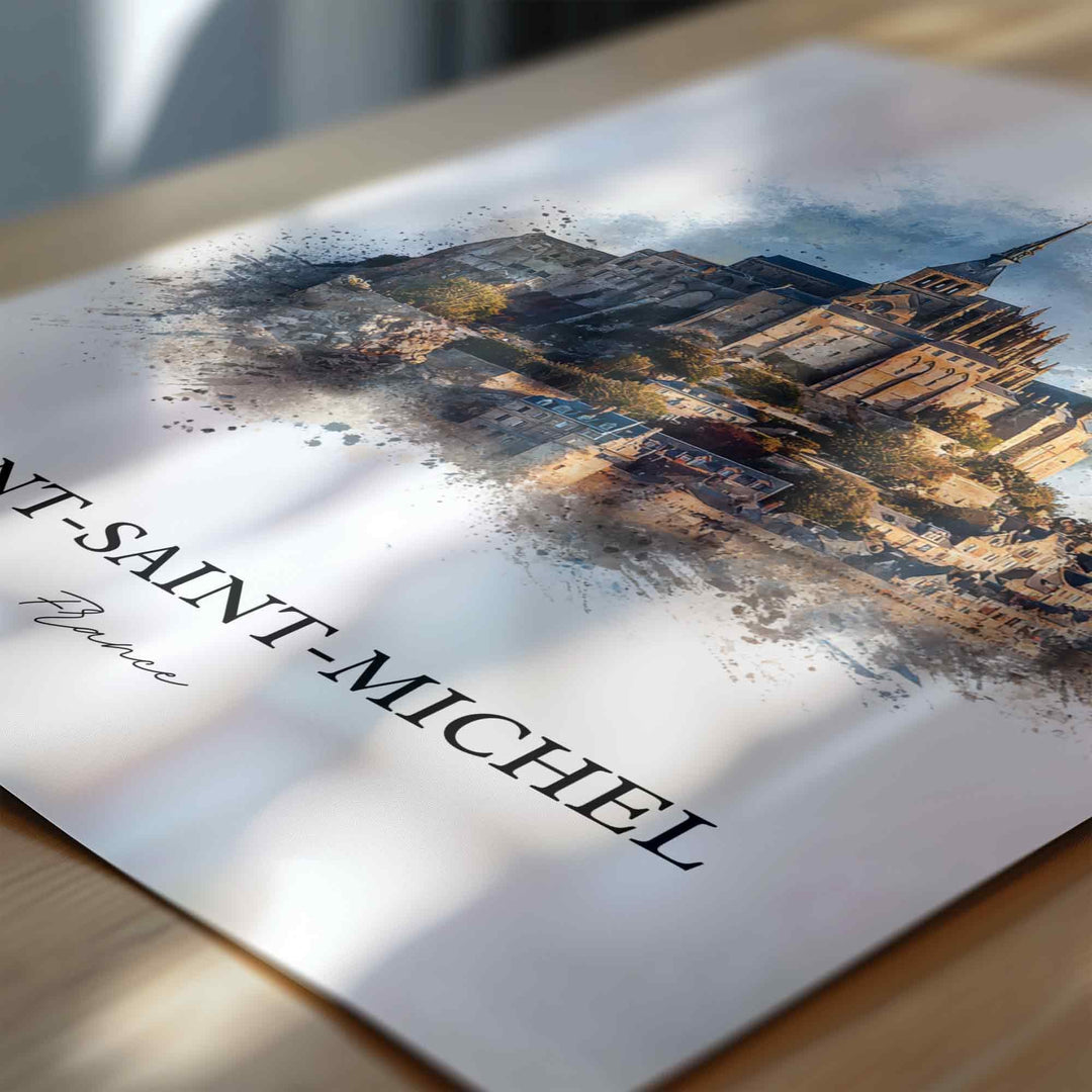 Mont-Saint-Michel, France – Watercolor Art Print