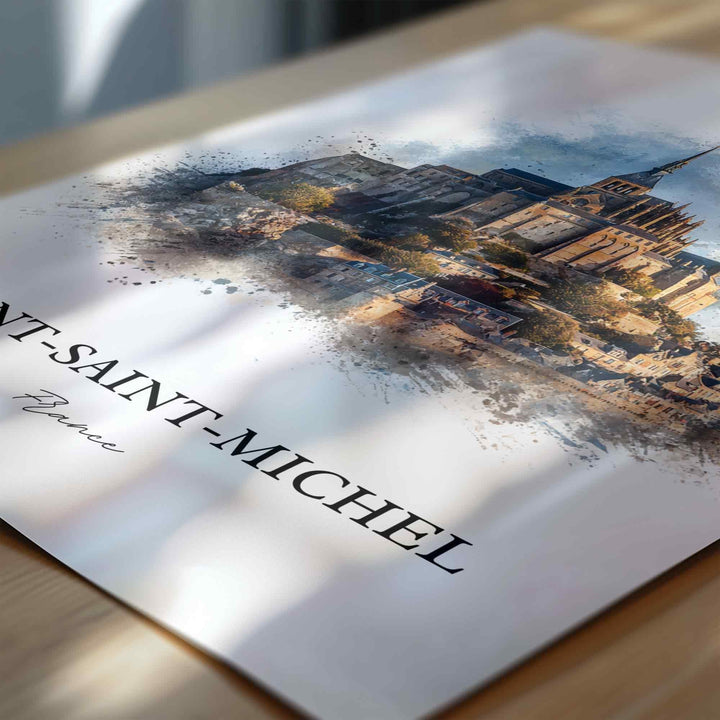 Mont-Saint-Michel, France – Watercolor Art Print