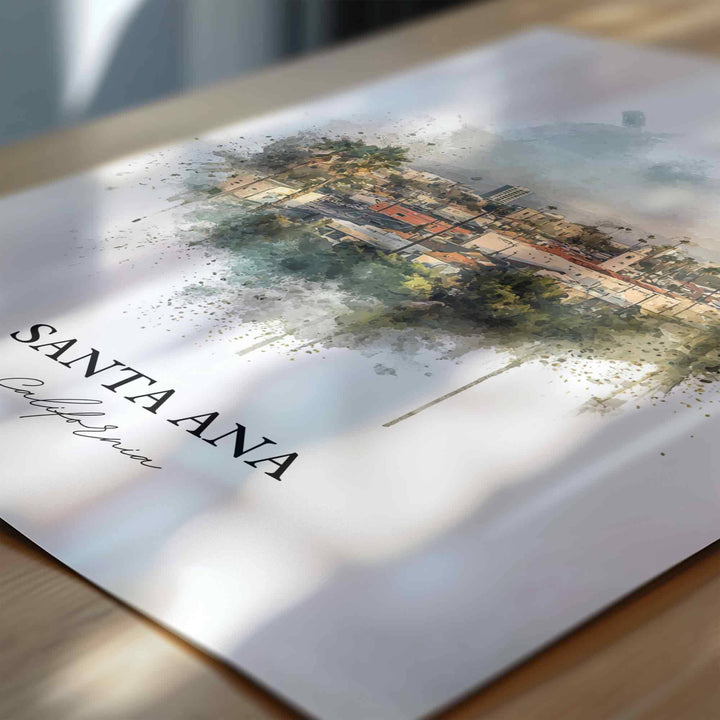 Santa Ana, California – Watercolor Art Print
