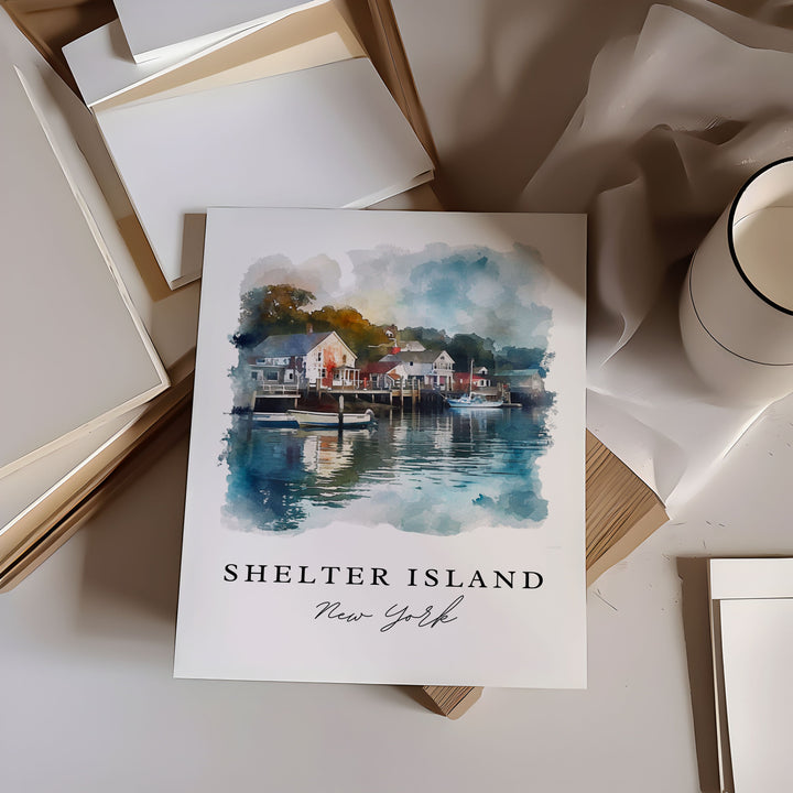 Shelter Island, New York, USA – Watercolor Art Print