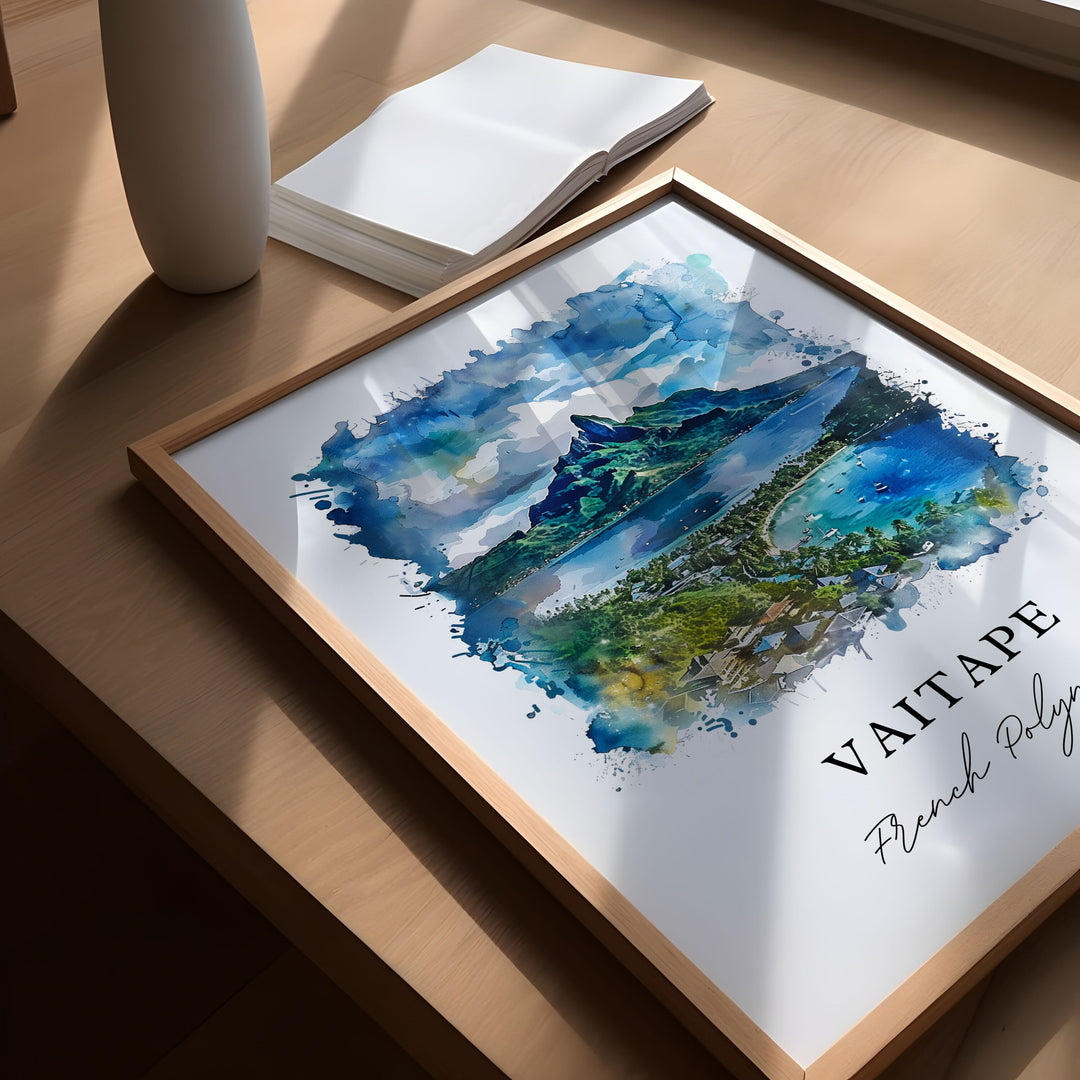 Vaitape, French Polynesia – Watercolor Art Print