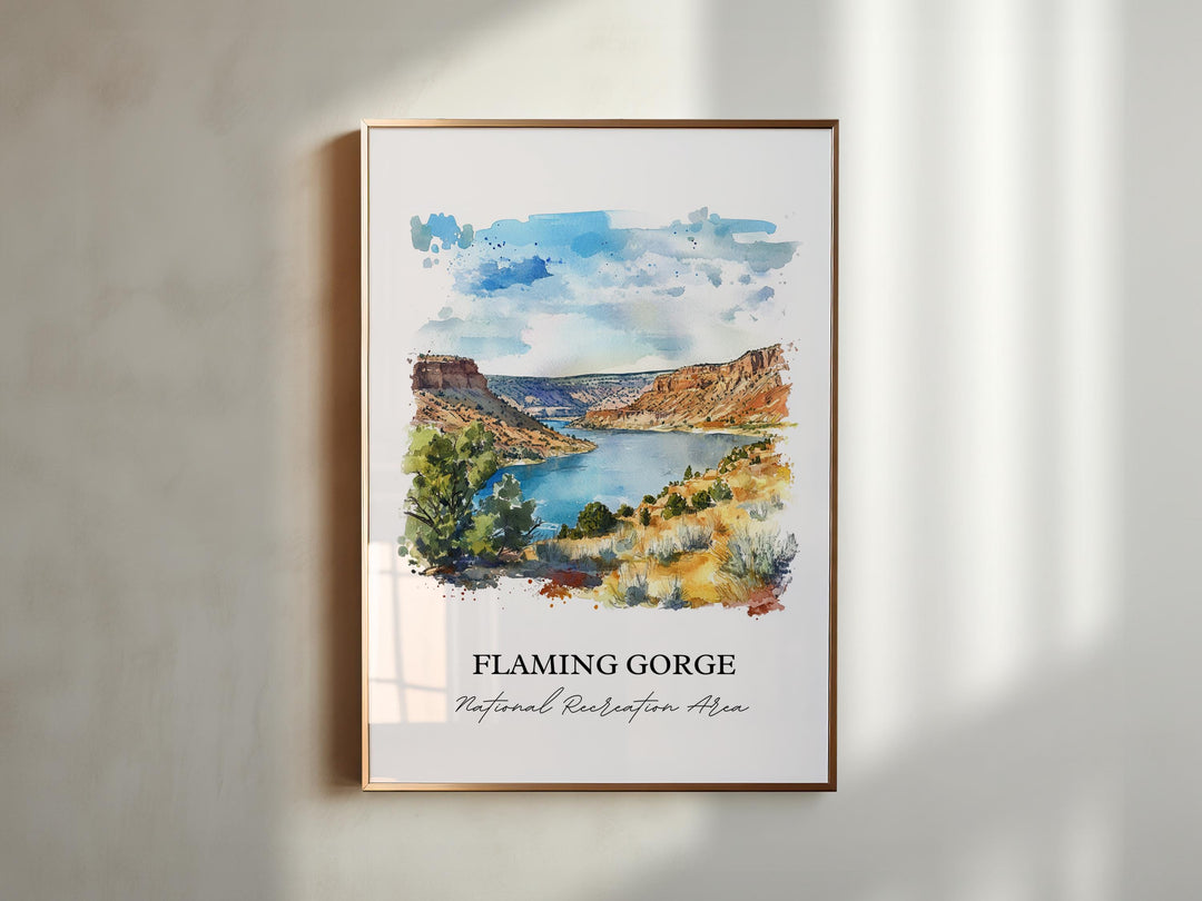 Flaming Gorge, USA – Watercolor Art Print