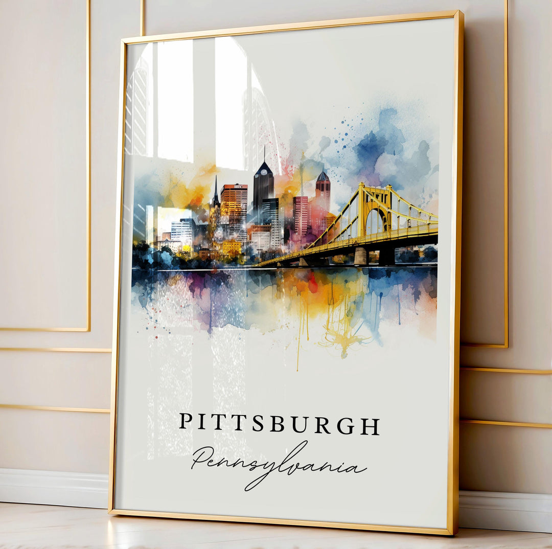 Pittsburgh PA wall art - Pennsylvania, Pittsburgh poster, Pittsburgh Wedding gift, Birthday present, Custom Text, Personalized Gift