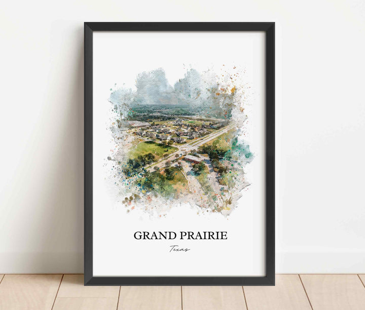 Grand Prairie, Texas – Watercolor Art Print