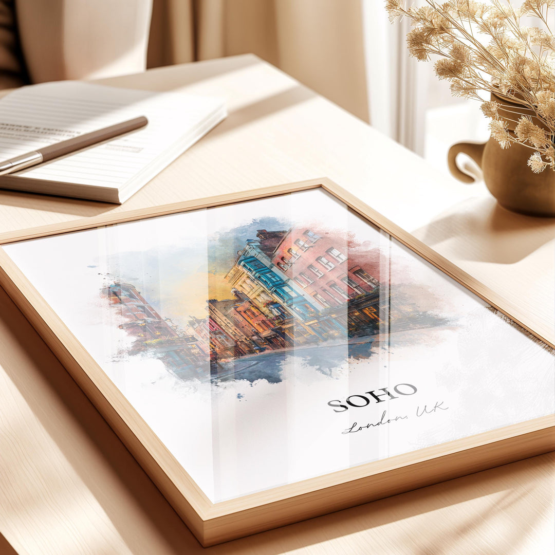 Soho London, England – Watercolor Art Print