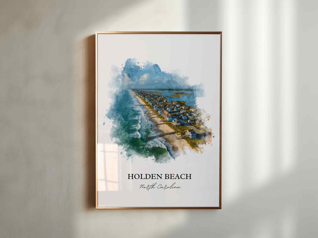 Holden Beach, North Carolina – Watercolor Art Print