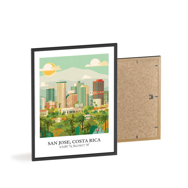 San Jose Art, San Jose Costa Rica Retro Art, Costa Rica Home Decor, Costa Rica Gift, Costa Rica Art, Travel Prints, Housewarming Gift