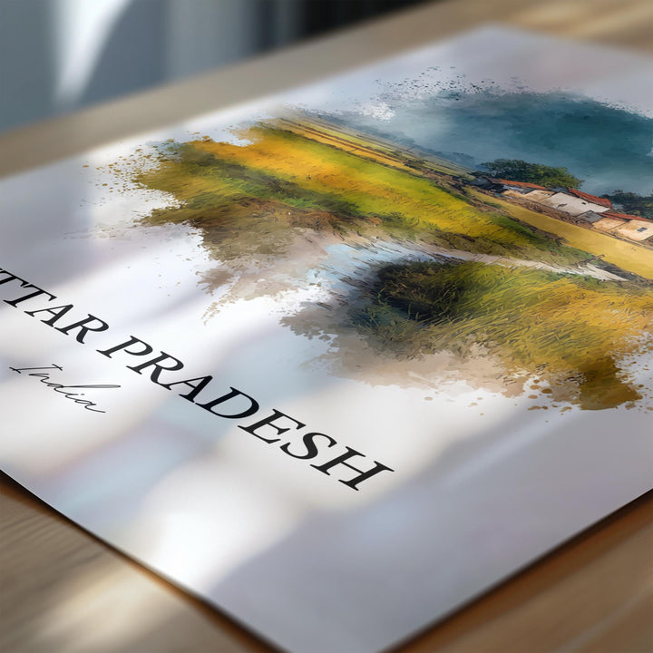 Uttar Pradesh, India – Watercolor Art Print