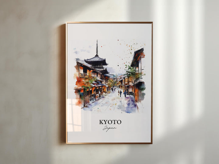 Kyoto Wall Art, Kyoto Print, Japan Watercolor Art, Kyoto Japan Gift, Travel Print, Travel Poster, Housewarming Gift