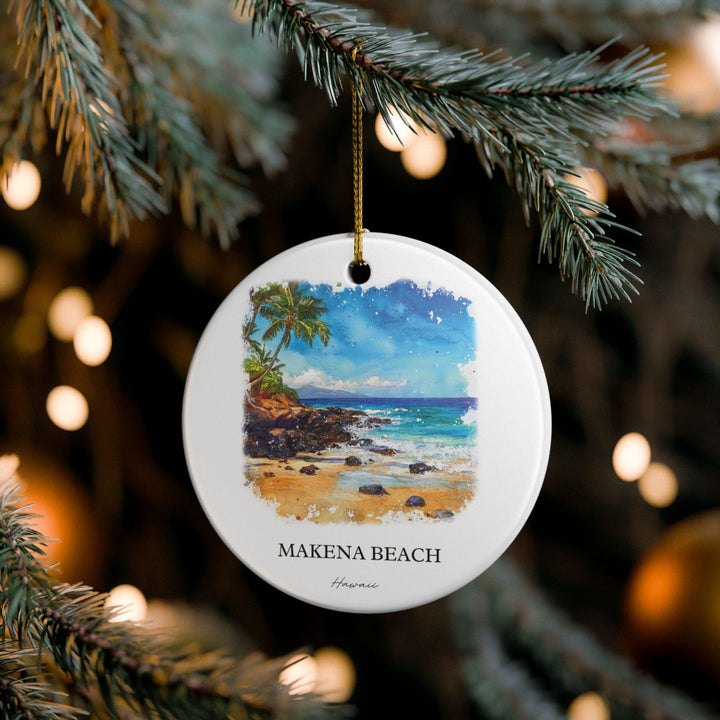 Makena Beach Ornament: Unique Makena Beach Souvenir, Hawaii Xmas Decor, and Authentic Makena Beach Gift