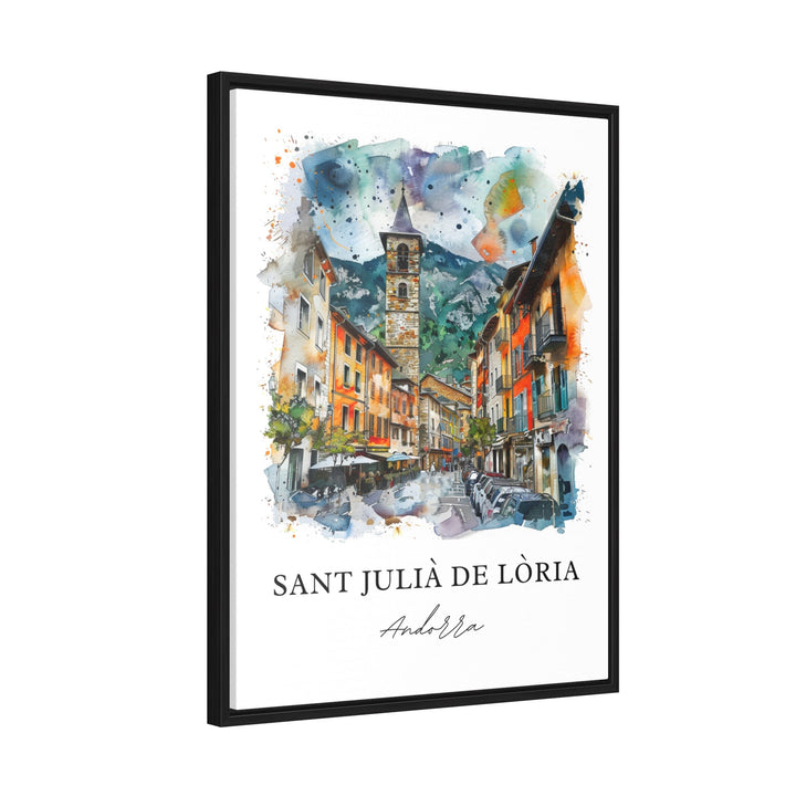 Sant Julià de Lòria Wall Art, Sant Julià de Lòria Print, Andorra Watercolor, Andorra Gift,