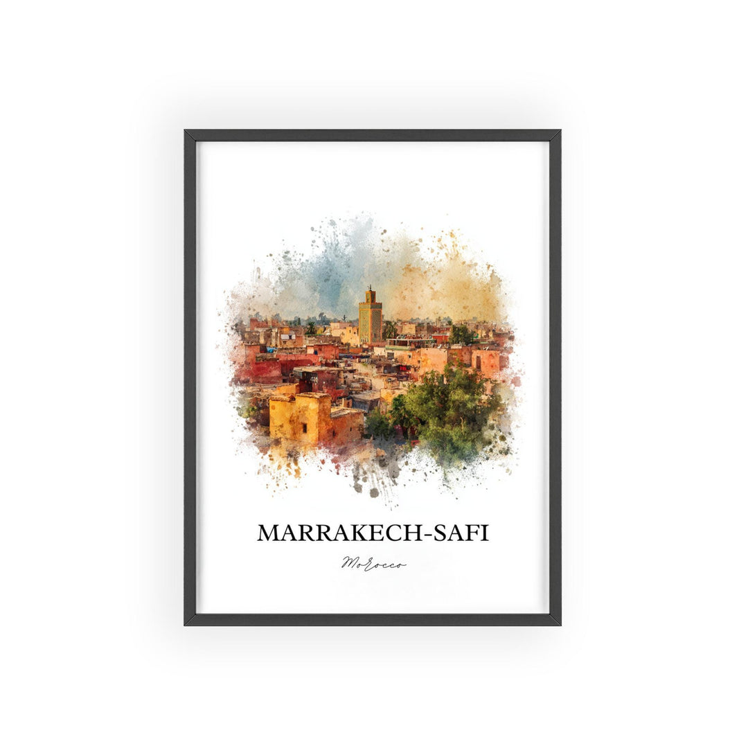Marrakech-Safi Wall Art, Marrakech Print, Marrakech Watercolor, Morocco Gift, Marrakech-Safi Travel Print, Travel Poster, Housewarming Gift