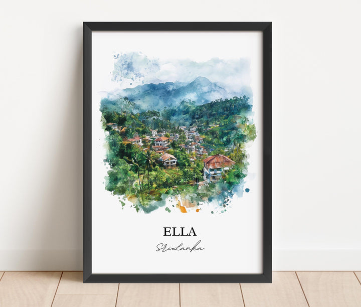 Ella Sri Lanka Wall Art, Uva Province Print, Sri Lanka Watercolor Art, Ella Sri Lanka Gift, Travel Print, Travel Poster, Housewarming Gift