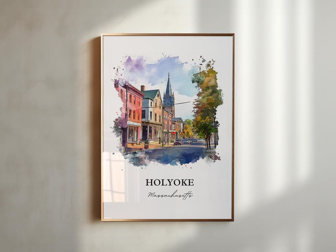 Holyoke MA Wall Art - Massachusetts Print