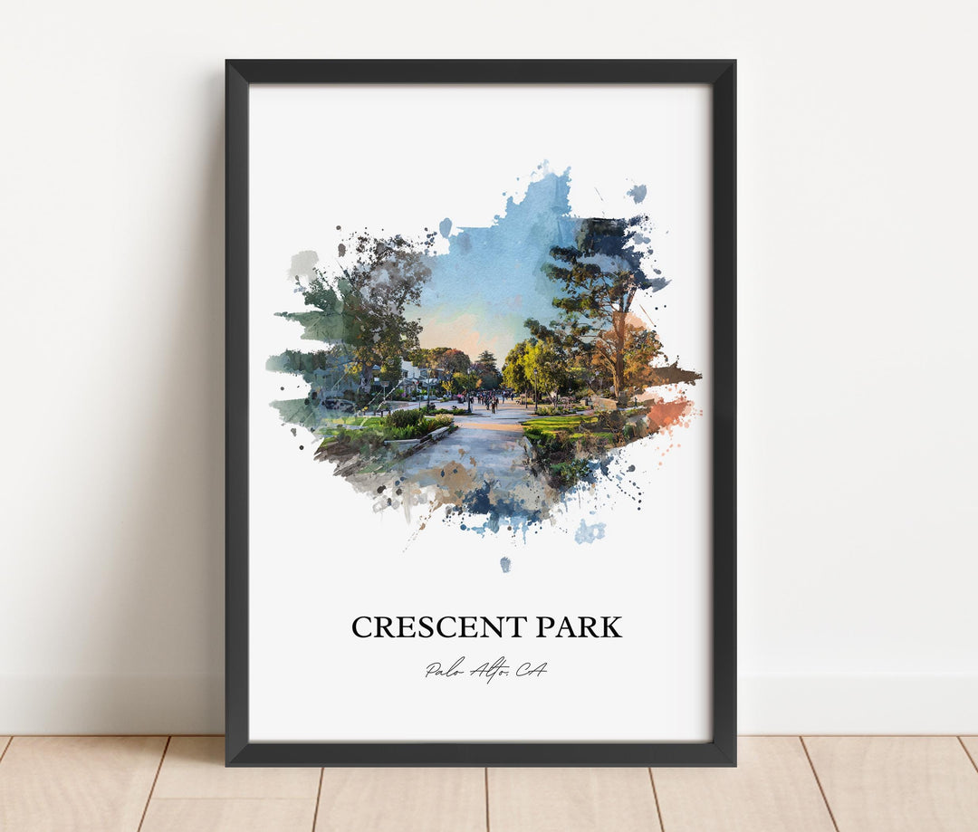 Crescent Park, California – Watercolor Art Print